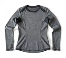 Lululemon Think Fast Long Sleeve Shirt Women's 6 Gray Heather Thumbholes Run Gym