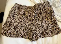 Leopard Print Pull On Shorts