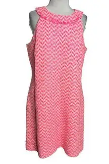 Sara Campbell Jacqueline Neon Pink Halter dress tweed Sz 14 houndstooth