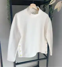 J. Crew Herringbone Quilted Mockneck Pullover