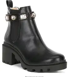 Steve Madden Amulet Jewel Embellished Lug Sole Chunky Block Heel Combat Platform Booties