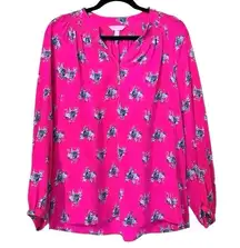 Lilly Pulitzer  Elephant Bazaar Silk Elsa Blouse