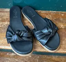 Joie Black Knotted Slide Sandals 9.5