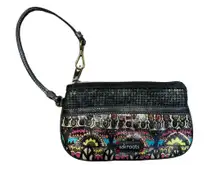 Sakeoots  Artist Circle One World neon graffiti clutch wristlet