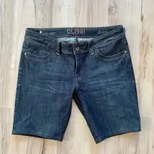 DL1961 dark wash Julie crop denim shorts