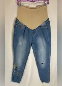 Planet Motherhood Maternity Denim Jeans Med Wash Full Belly Stretch Size Large