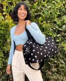 Alice + Olivia by Stacey Bendet Black Daisy Duffel Bag, NWT