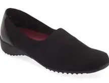 Munro Womens 8.5 M Black Slip On Black Stretch Comfort Driving Loafer Shoes