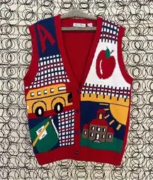 Vintage 90s Allison Craig school teacher sweater vest XL