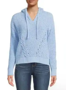 No Boundaries Cable Knit Hoodie | Size: M | Light Blue