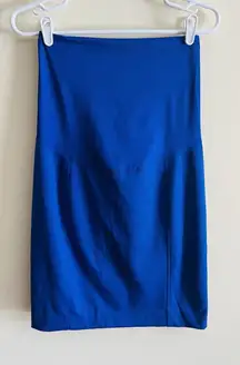 NWT Liz Lange Maternity Pencil Skirt Blue with Kick Pleat Small‎