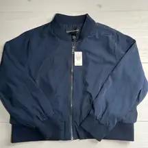 Ashley Stewart Cropped Bomber Style Jacket, Brand New size 22/24 - Navy