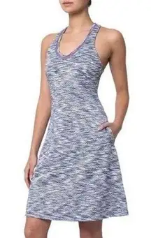 MPG Sport EUC MPG Blue Gray Athletic Dress Built in Bra Racerback Women’s Size XL