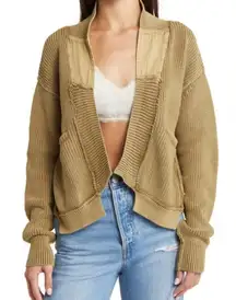 Free People Worn Thru Cotton Crop Cardigan