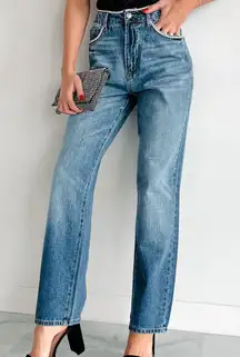 Cello Size 3 Rhinestone Embellished Dad Jeans Blue Denim Disco Cowgirl Bling