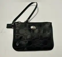 Coach Black Patent Leather Wristlet Purse