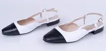 Vaneli Tisha Cap Toe Slingback Flats White Nappa Size‎ 9
