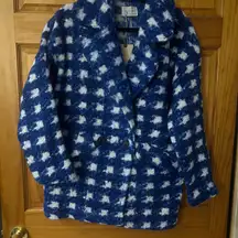 Active USA Blue and White Pea Coat