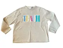 NWOT Jennifer Lauren Y2K Retro Bubble Letter Teach Academic Teacher Sweatshirt