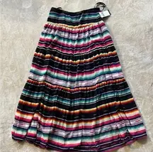 Lauren Ralph Lauren Women's Striped Crinkle Georgette Skirt Size 2 NWT