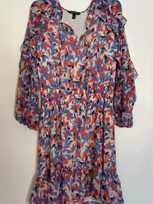 Ralph Lauren Women's White Floral Georgette Sun Dress