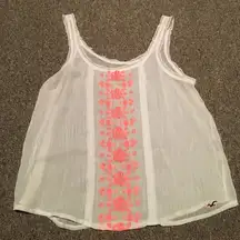 🔥 HOLLISTER SHEER FLORAL EMBROIDERED CAMI