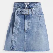 AGOLDE 90's Denim Mini Skirt High Waisted Blue Wash Festival Size 24