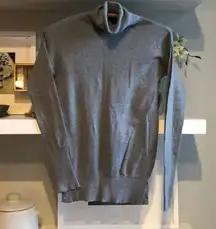 GAP Cashmere Blend Gray Dropped Shoulder Fitted Turtleneck Size Small