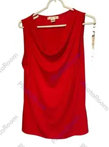 Red Sleeveless Cowl Neckline Top Size XL