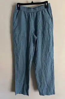 Prana Women’s Size S June Day Pant Organic Cotton Hemp Blue Flowy Beach Resort