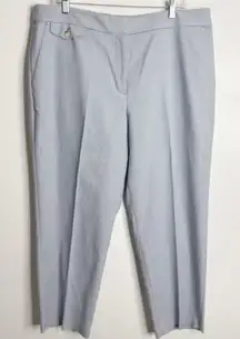 NWT Loft‎ Blue Herringbone Cropped Business Slacks Size 16 Blue & White
