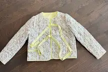 Yousify Womens Cropped Puffer Jackets Floral Print Tie Open Front Lightweight Quilted Jacket 