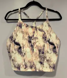 Old Navy‎ Active powersoft pink and purple marble bra longline tank