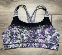 Lululemon Energy Sports Bra Multi Black Vivid Vision Black Purple B/C Cup 10