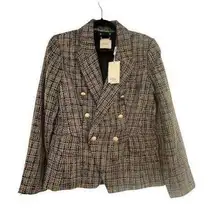 Elie Tahari Tweed Double Breasted Blazer Jacket Size 8 NWT