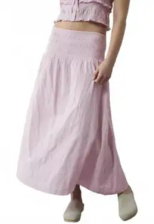 AE High-Waisted Smocked Maxi Skirt American Eagle Pastel Orchid NWT Large