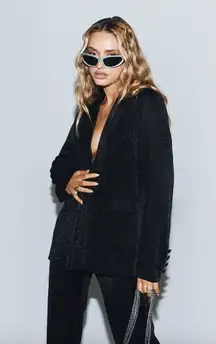 Croft Black Glitter Blazer Jacket 8