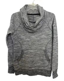 LL Bean Pullover Sweatshirt Cowl Neck Cozy Size Small Gray UPF50+ Gorpcore Comfy