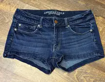 2013 American Eagle Denim Jean Shorts Womens 12 Blue Shortie Booty Stretch