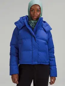 Wunder Crop Puffer Jacket In Blue