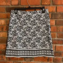 Geoffrey Beene womens sport contrast print stretch mini skirt black/white 4