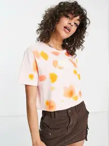 Nike Pink and Orange Festival Cropped Tee