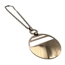Chico’s gold tone large round pendant necklace career office statement‎