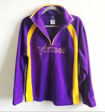 Reebok Fleece Minnesota Vikings Quarter Zip NFL Football Purple Gold Sz L GUC