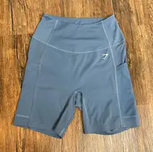 Gymshark blue side pocket biker shorts
