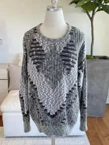 Anthropologie  Your Neighbors Grey Slouchy Crewnecj Sweater Coogi Style Size M