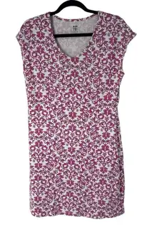 Title‎ Nine Daring Dress Pink White Paisley Short Sleeve Active