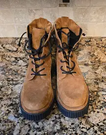 Rag & Bone Sloane Lace Up Paloma‎ Cinnamon Calf leather Suede Boots Sz 6.5/36.5