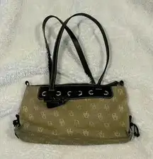Dooney and Bourke‎ Signature Canvas Leather Purse Vintage DB Brown Shoulder Bag