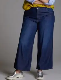 Pilcro Anthropologie The Annie Wide Leg Jean Dark Wash Size 31 Petite